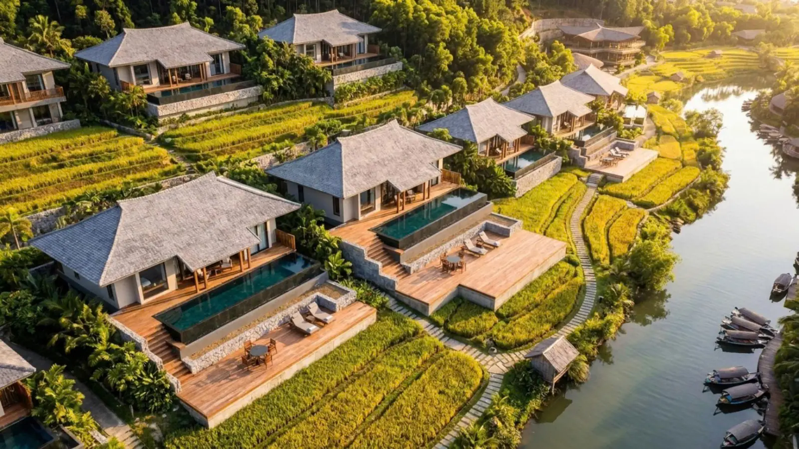 Riverside villas